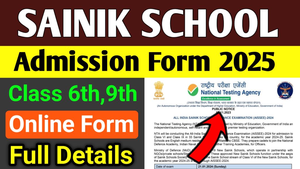 Sainik School Form 2025 Details Jnvstudy